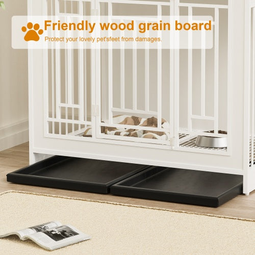 πΎ Elegance Meets Security: 43.3β Luxury Wooden Dog Kennel with Divider & Storage