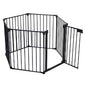 150" Adjustable Indoor/Outdoor Steel Safety Gate – 6-Panel Pet & Baby Barrier for Doorways, Fireplaces, & More