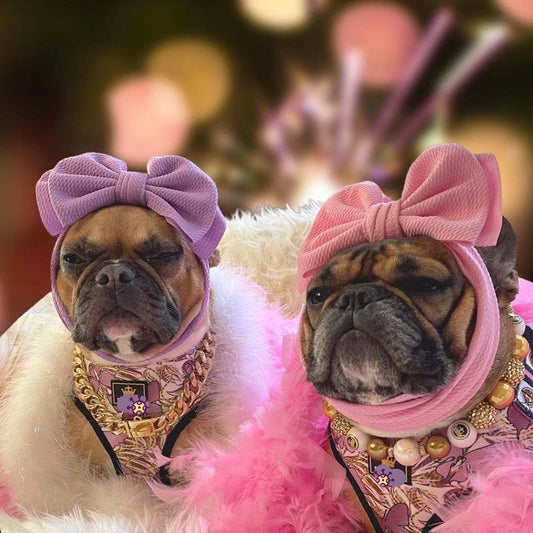 Whimsy Bowknot™ Funny Pet Headgear – Cartoon Chic with Cozy Comfort