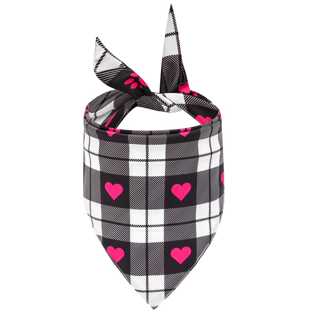 💘 Love Pup in Style – Valentine's Day Cartoon Pet Scarf 💘