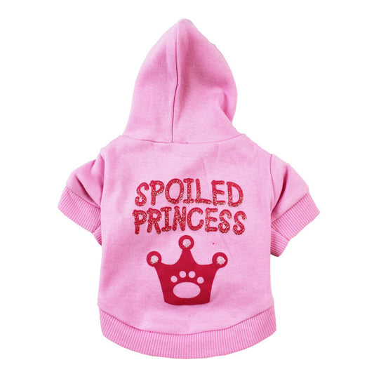 👑 Pretty in Pink: Princess Hooded Pet T-Shirt for Small Dogs & Cats