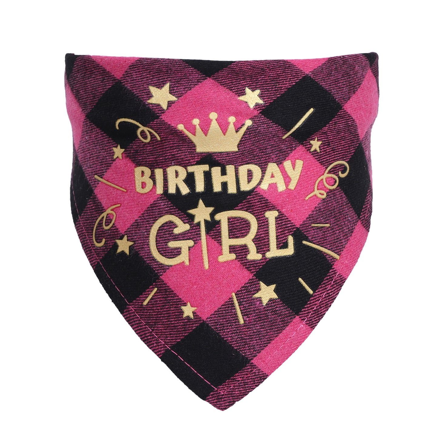 🎉 Check Meow-t! Birthday Cotton Scarf for Cats & Dogs – Timeless Twill Charm