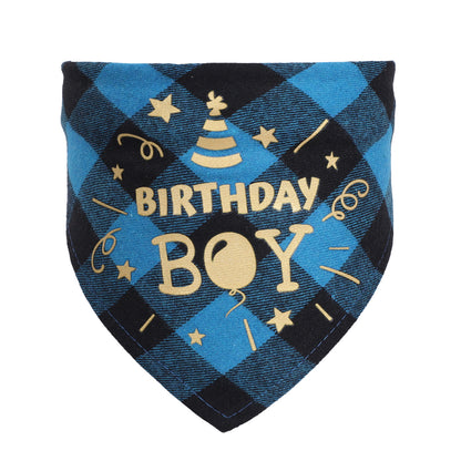 🎉 Check Meow-t! Birthday Cotton Scarf for Cats & Dogs – Timeless Twill Charm