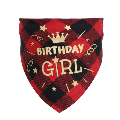 🎉 Check Meow-t! Birthday Cotton Scarf for Cats & Dogs – Timeless Twill Charm