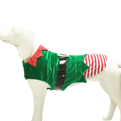 🎄 Fashion Christmas Clothes: Green Elf Dog Costume – A Holiday Must-Have for Pampered Pups