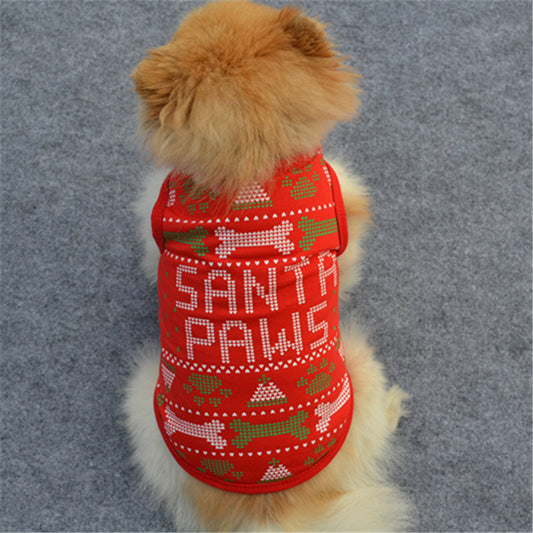 🎅 Santa Paws Cotton Dog Vest – Cozy Holiday Cheer for Your Pup