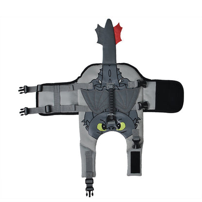 🐉 Flying Dragon Cosplay Dog Swimsuit – Grey