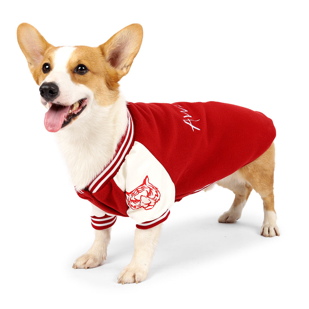 AllStar Pup™ Fleece Baseball Sweater – Sporty Warmth for Medium Dogs