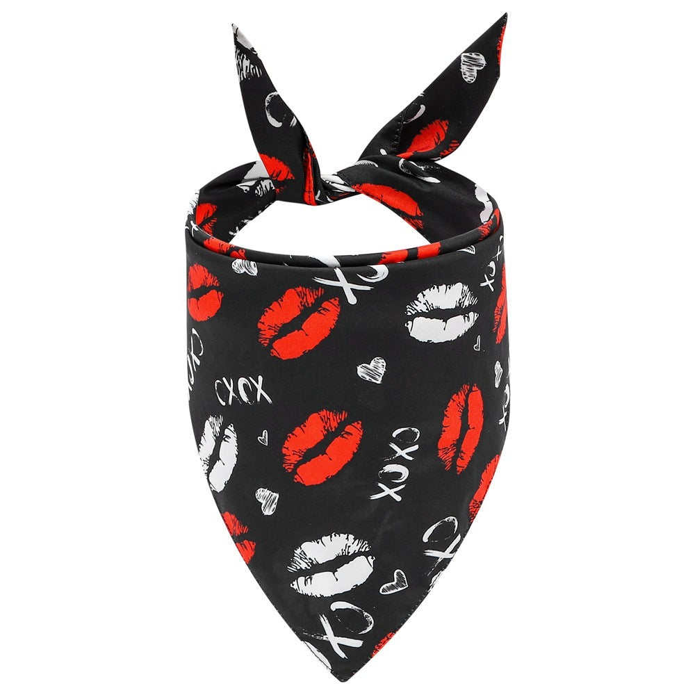 💘 Love Pup in Style – Valentine's Day Cartoon Pet Scarf 💘