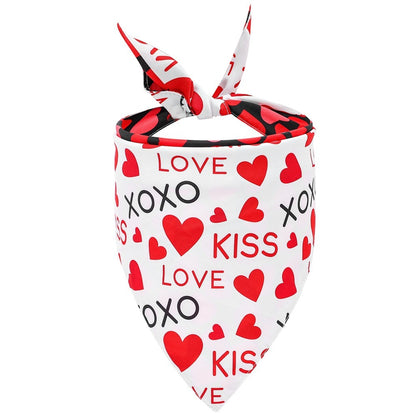 💘 Love Pup in Style – Valentine's Day Cartoon Pet Scarf 💘