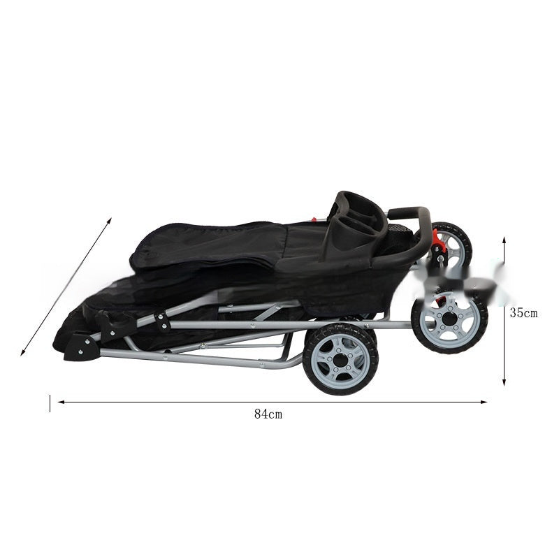 Pawlenci™ LuxeFold Double-Decker Pet Stroller