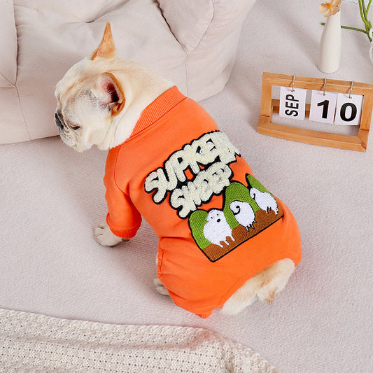 FrostFlex Mini: Winter Padded Dog Suit – Four-Legged Warmth in Minimalist Orange