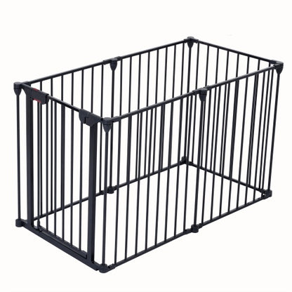 150" Adjustable Indoor/Outdoor Steel Safety Gate – 6-Panel Pet & Baby Barrier for Doorways, Fireplaces, & More