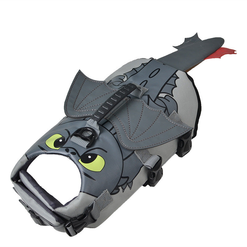🐉 Flying Dragon Cosplay Dog Swimsuit – Grey