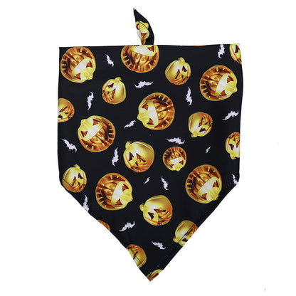 Spooky Style! Halloween Skull Triangle Dog Scarf