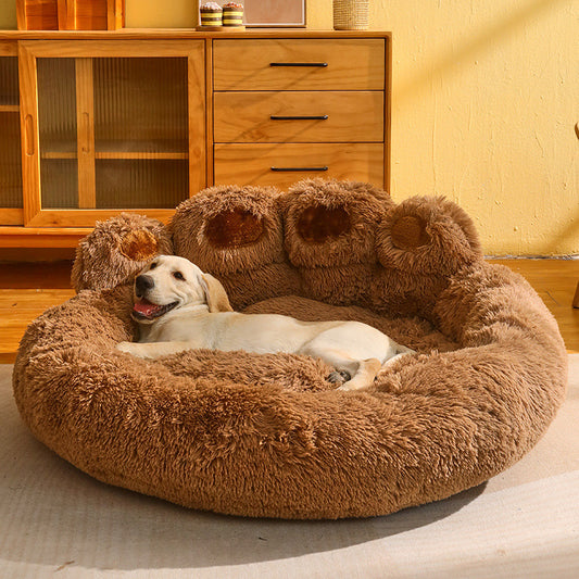 SnuggleSphere™ Plush Round Pet Bed – Fleece‑Lined Kennel Mattress