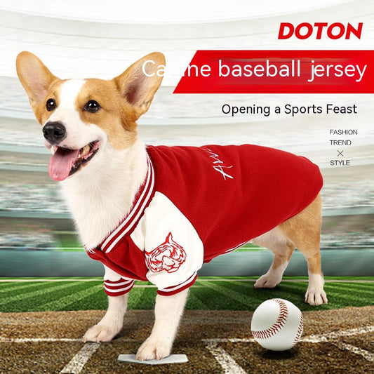 AllStar Pup™ Fleece Baseball Sweater – Sporty Warmth for Medium Dogs