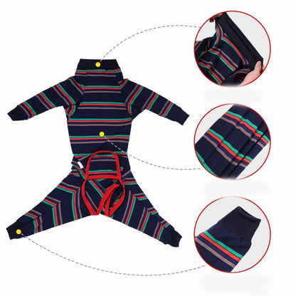 CloudSnug Luxe: Full-Body Cotton Dog Pajamas – Ultra-Soft, 4-Leg Fit